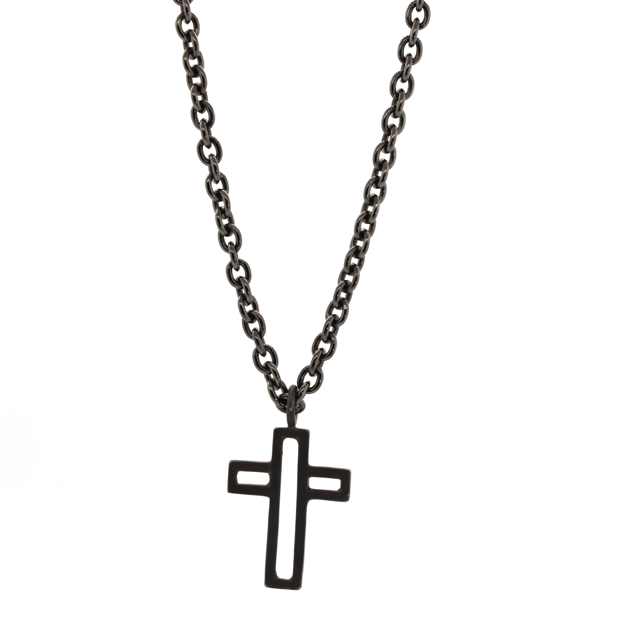 Hollow Cross Necklace - Men's Cross Necklace - Rebecca Lankford Designs