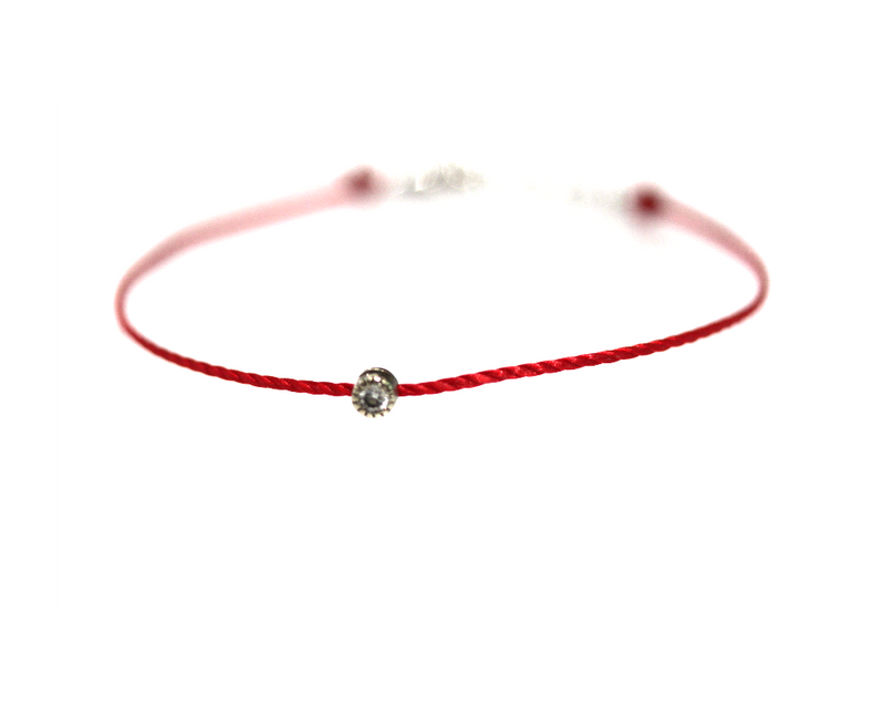 Red Cording Diamond Bracelet