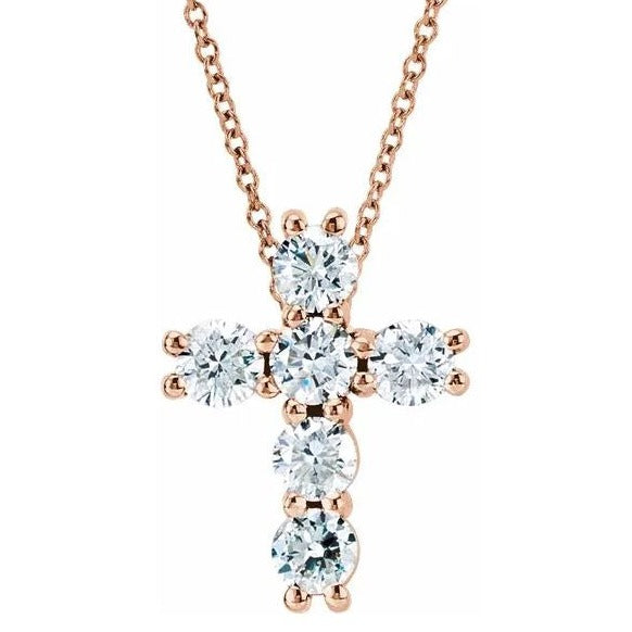 Diamond & Gold Cross Necklace