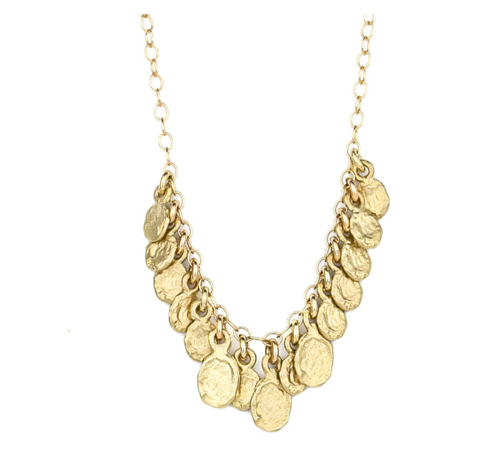 Small Golden Flake Cluster Necklace